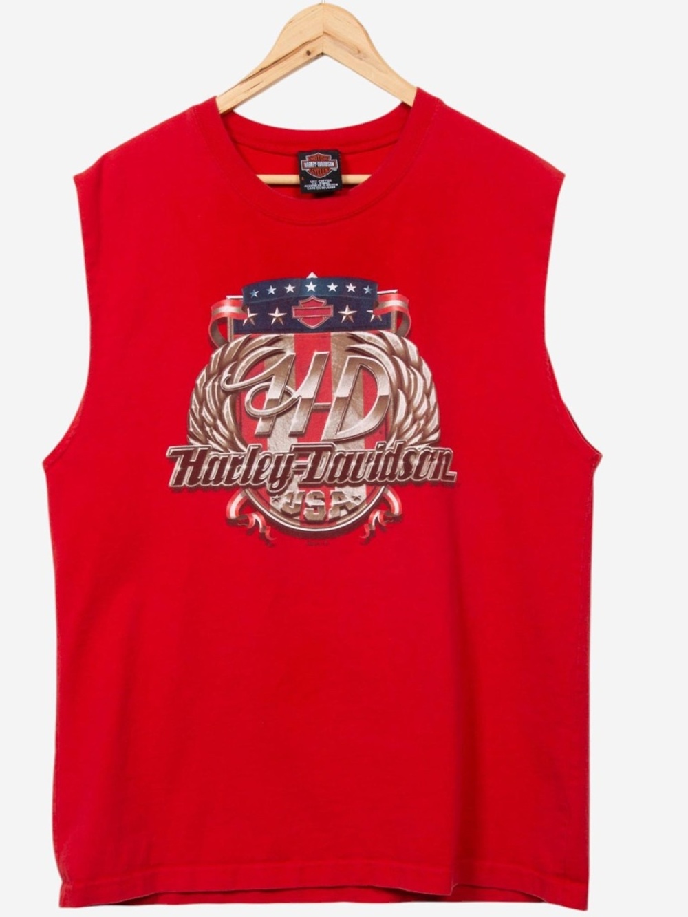 vintage y2k red harley davidson tank top size large